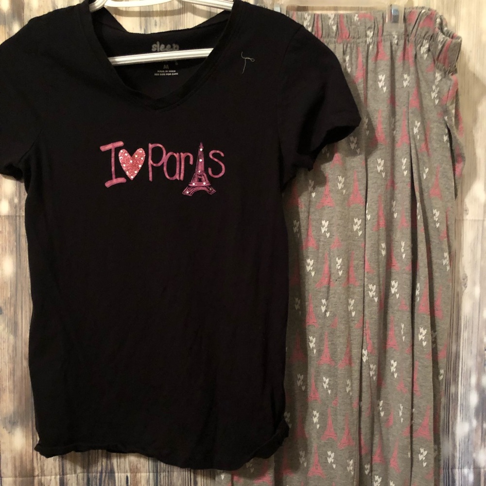 Paris Themed Pajama Bundle washed not worn